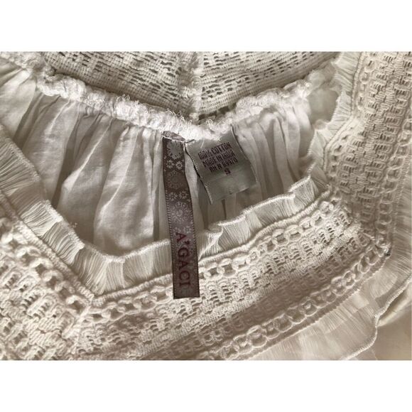 Agaci Cotton Race And Ruffle Blouse Size S - Picture 8 of 8